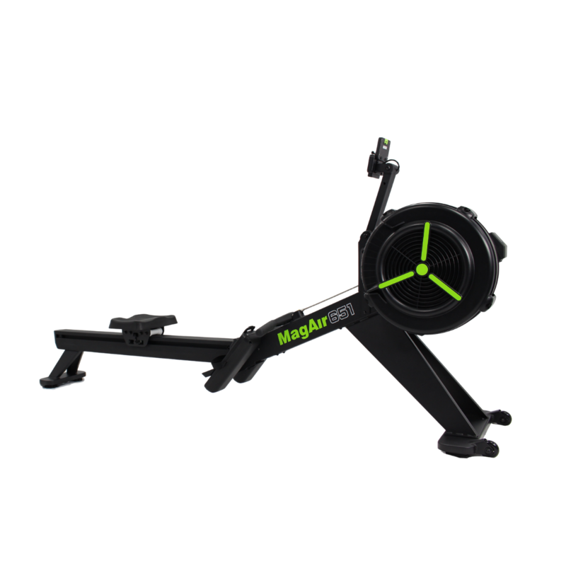 Das Produktbild des faltbaren Rudergeräts Semi-Com mit doppeltem Magnet- und Luftwiderstand